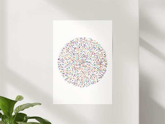 Primzahlen Spirale (gerahmt) - DIN A3