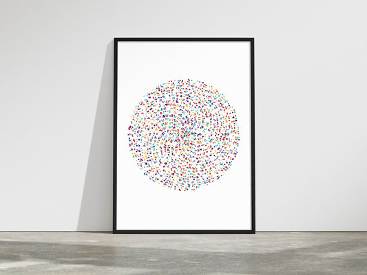 Primzahlen Spirale (gerahmt) - DIN A3